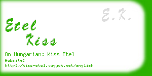 etel kiss business card